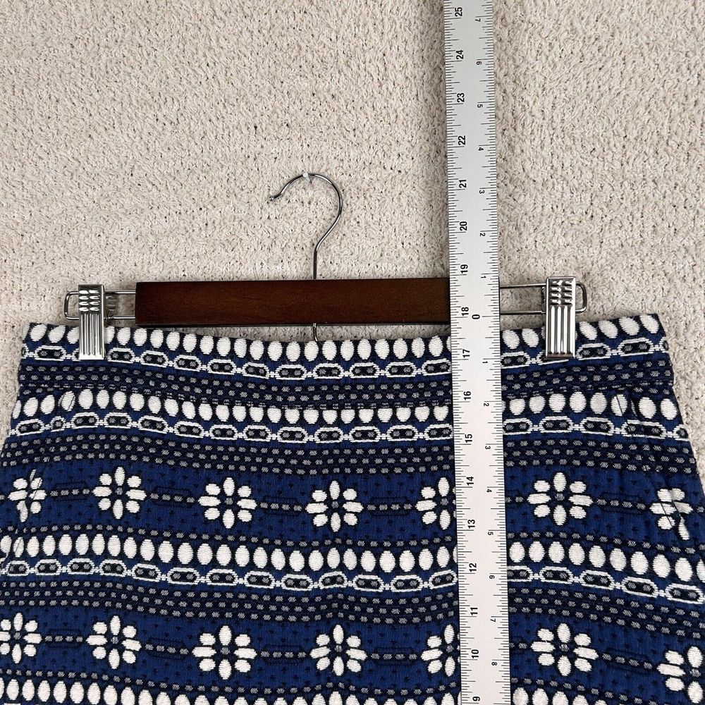 J. Crew Skirt Womens 6 Blue Floral Jacquard Lined Pencil Mini Back Zip Pockets - Picture 15 of 15